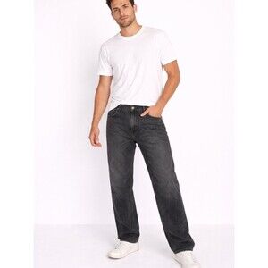 Levi’s 569 Loose Straight Jeans 36x34 Black Wash Relaxed Fit Denim Casual Street